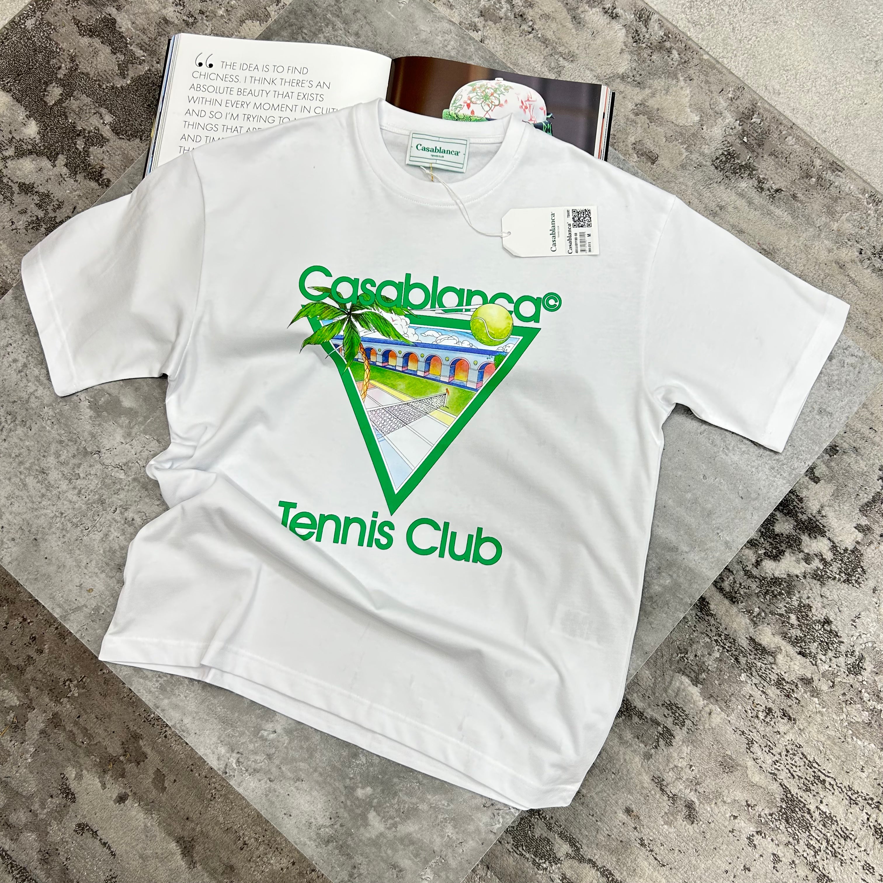 CASABLANCA - TENNIS CLUB T-SHIRT - WHITE/GREEN