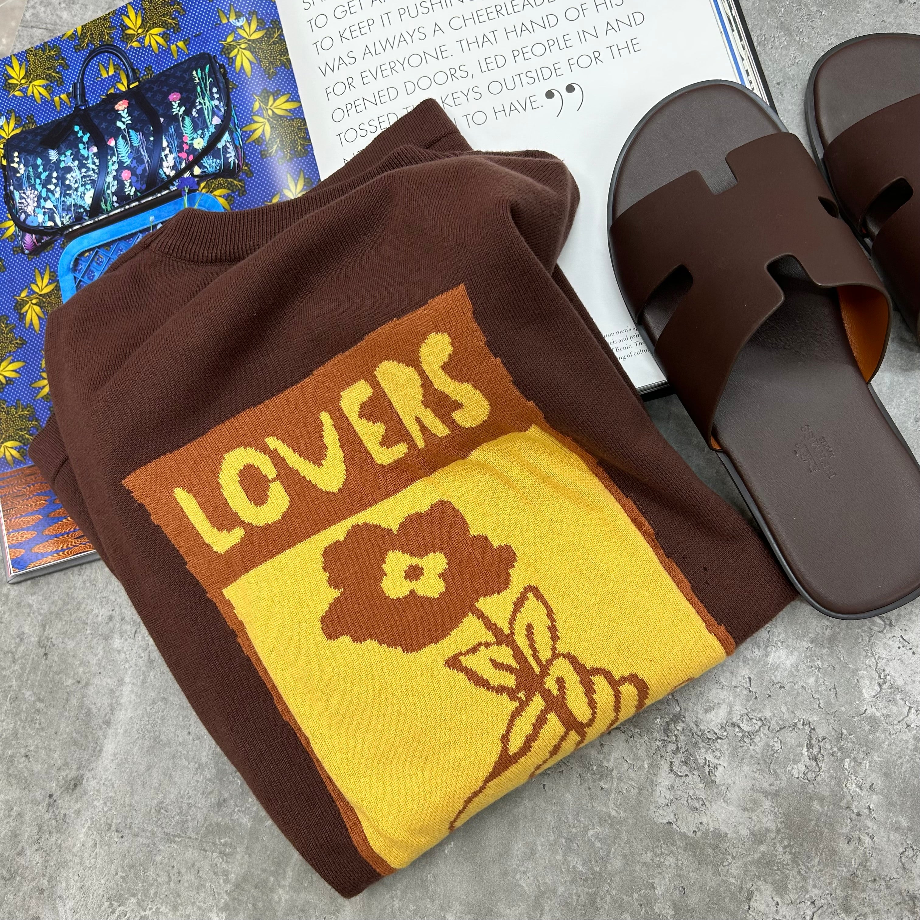 LOUIS VUITTON - LOVERS KNITTED T-SHIRT - BROWN