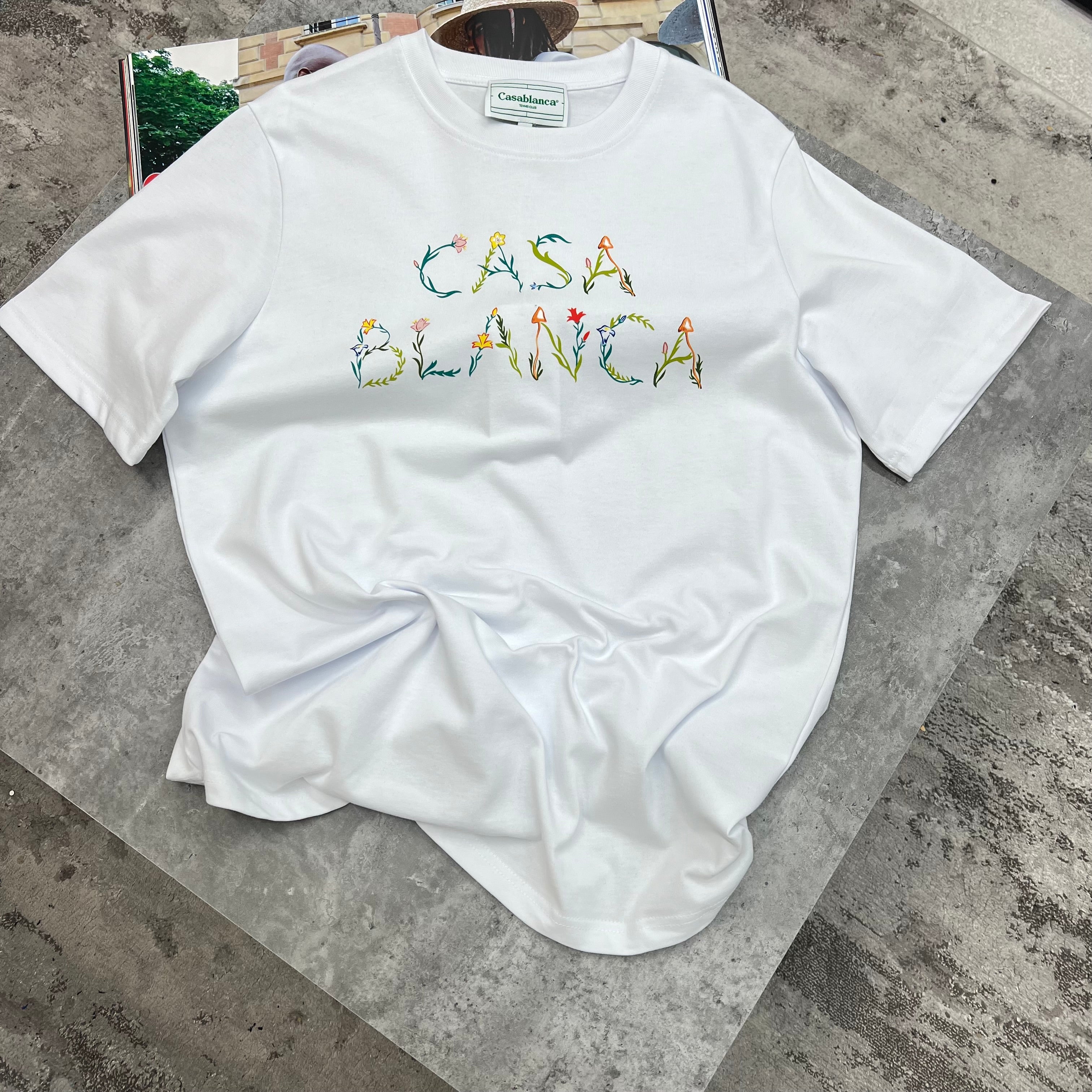 CASABLANCA - FLOWER LOGO T-SHIRT - WHITE