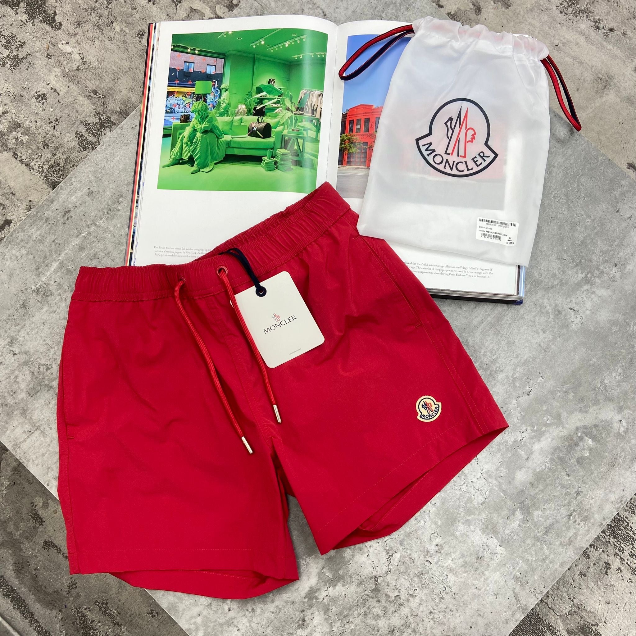 MONCLER - BAGGED SWIMS - RED