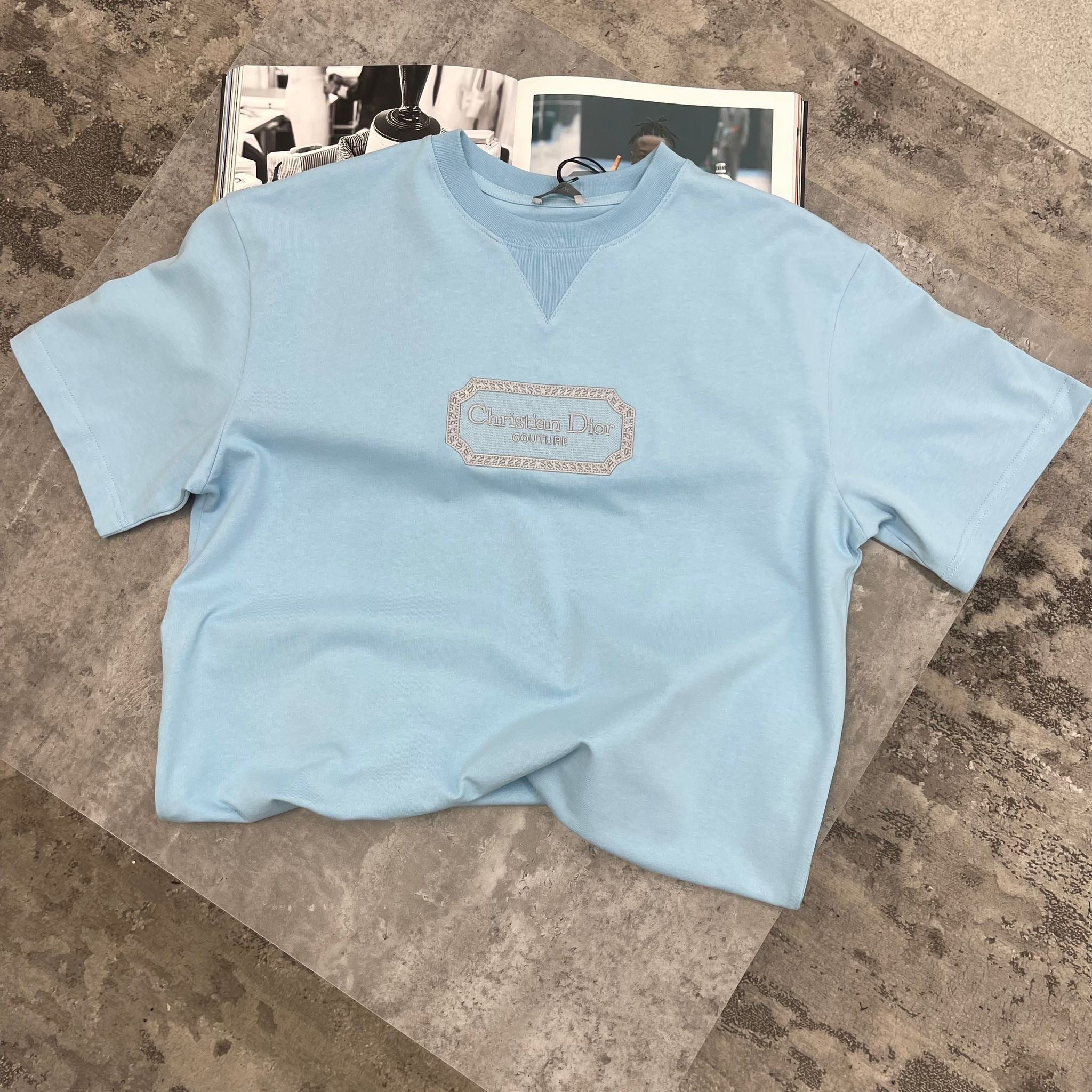 DIOR - COUTURE RELAXED FIT T-SHIRT - SKY BLUE