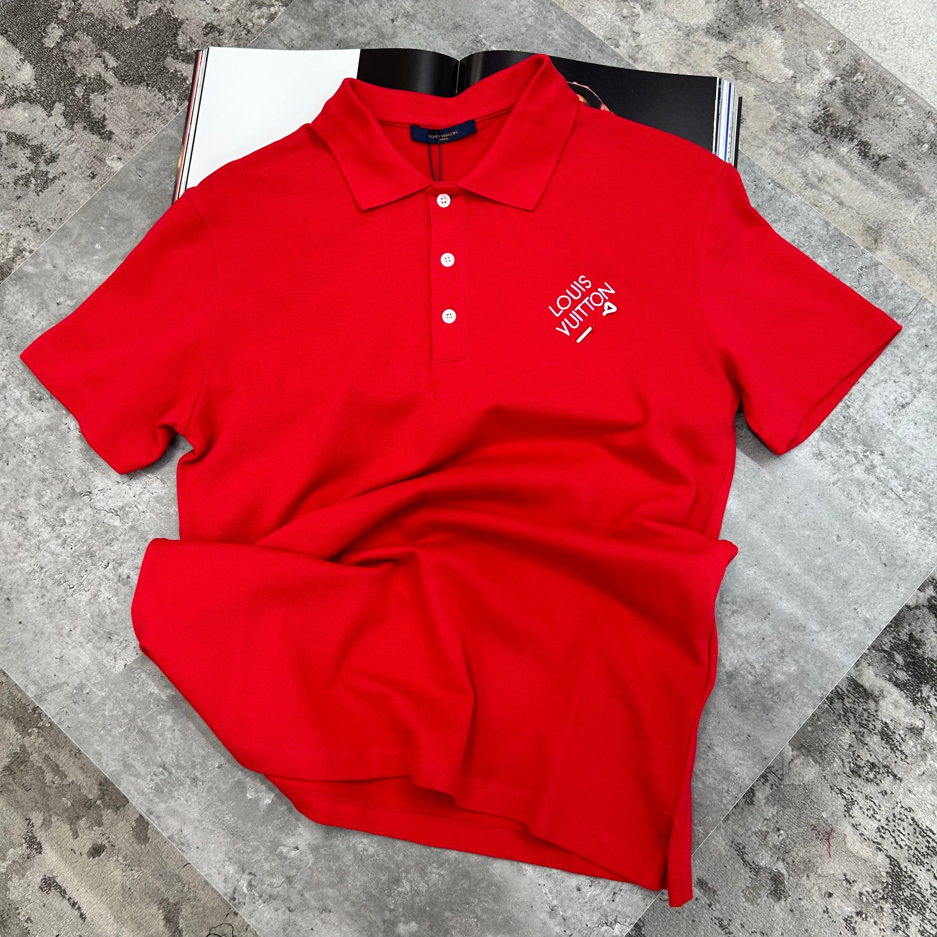 Polo shirt Louis Vuitton Red size XXL International in Cotton
