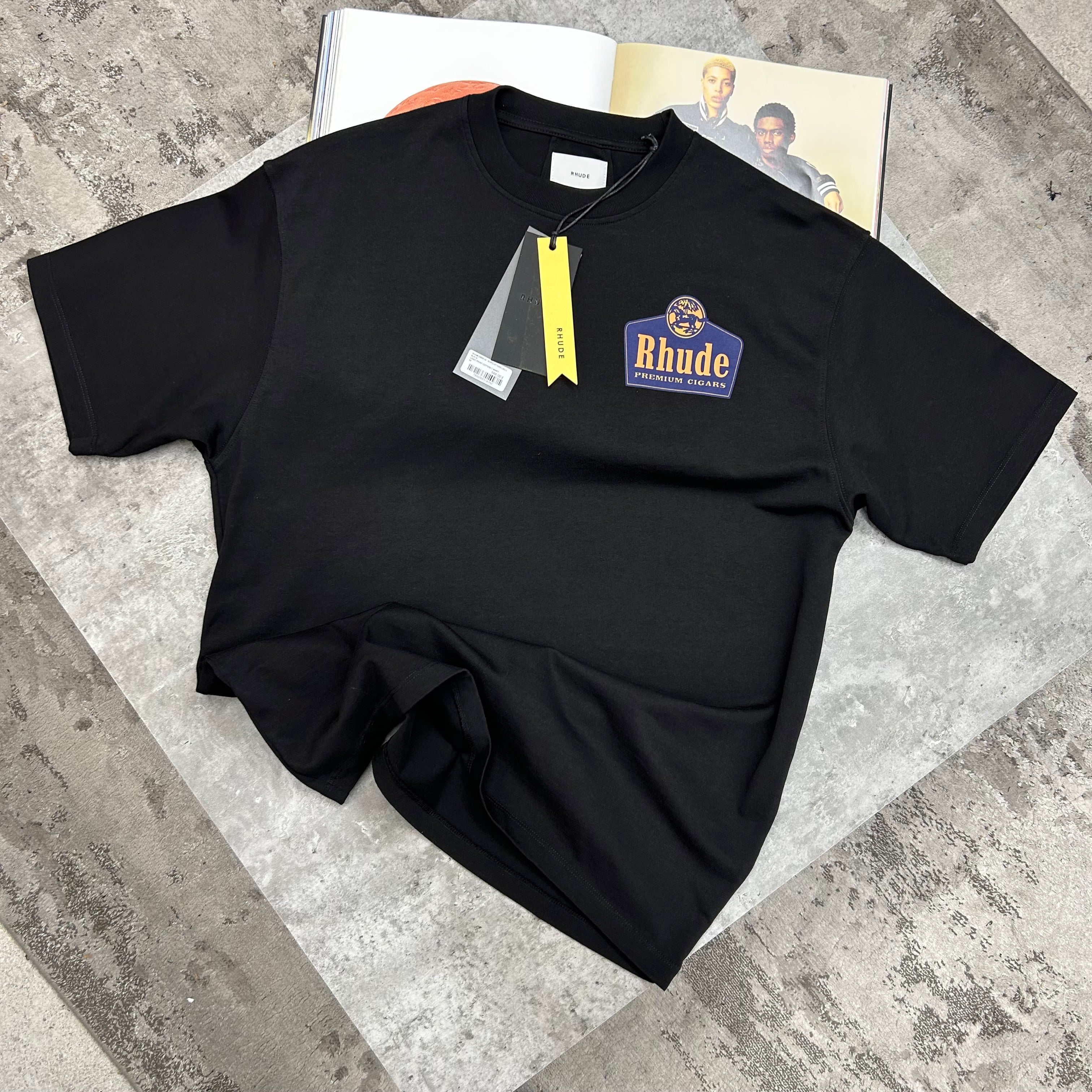 RHUDE - CIGARS T-SHIRT - BLACK