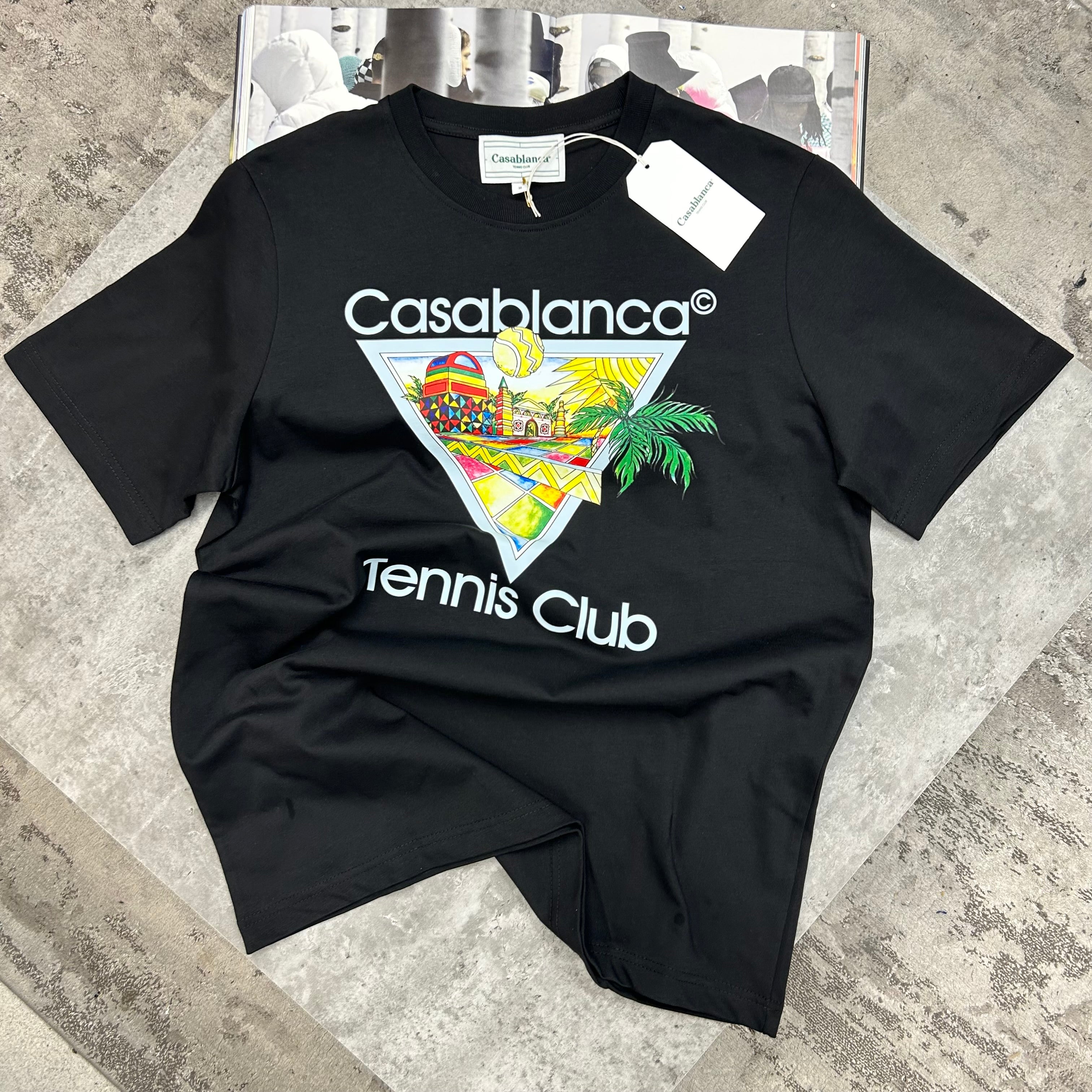 CASABLANCA - TENNIS CLUB T-SHIRT - BLACK
