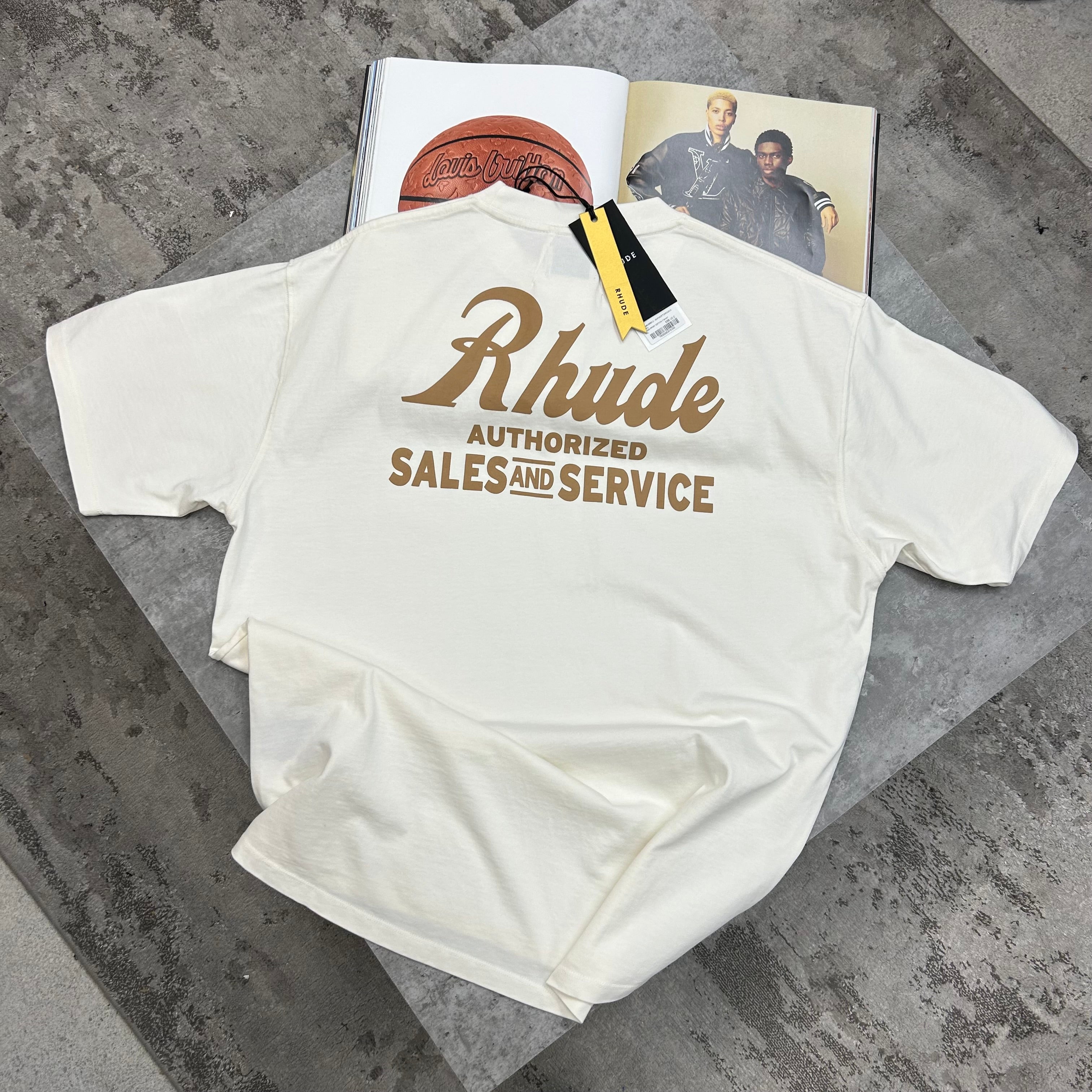 RHUDE - SALES&SERVICE T-SHIRT - WHITE
