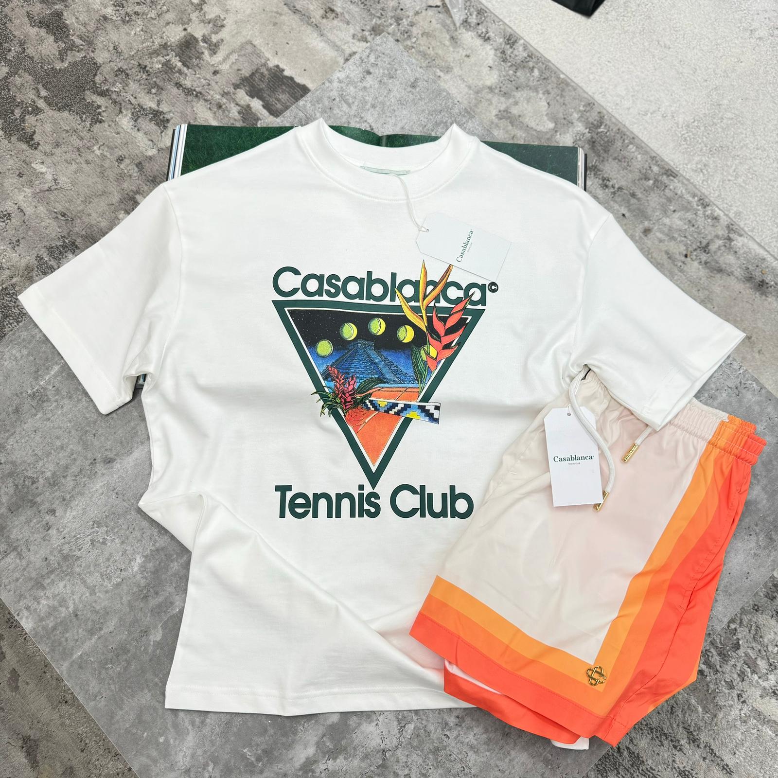 CASABLANCA - MAYAN TENNIS CLUB T-SHIRT - WHITE