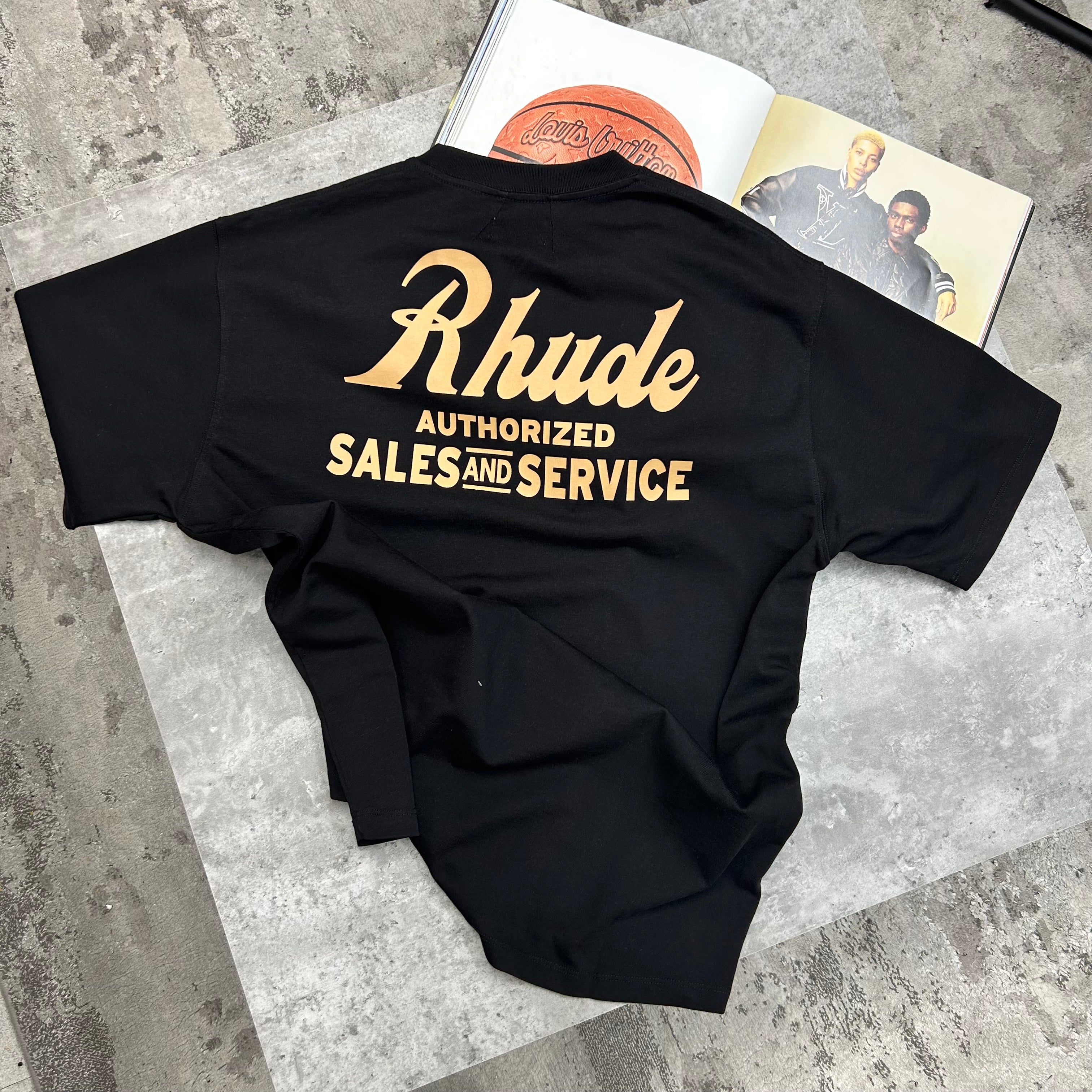 RHUDE - SALES&SERVICE T-SHIRT - BLACK