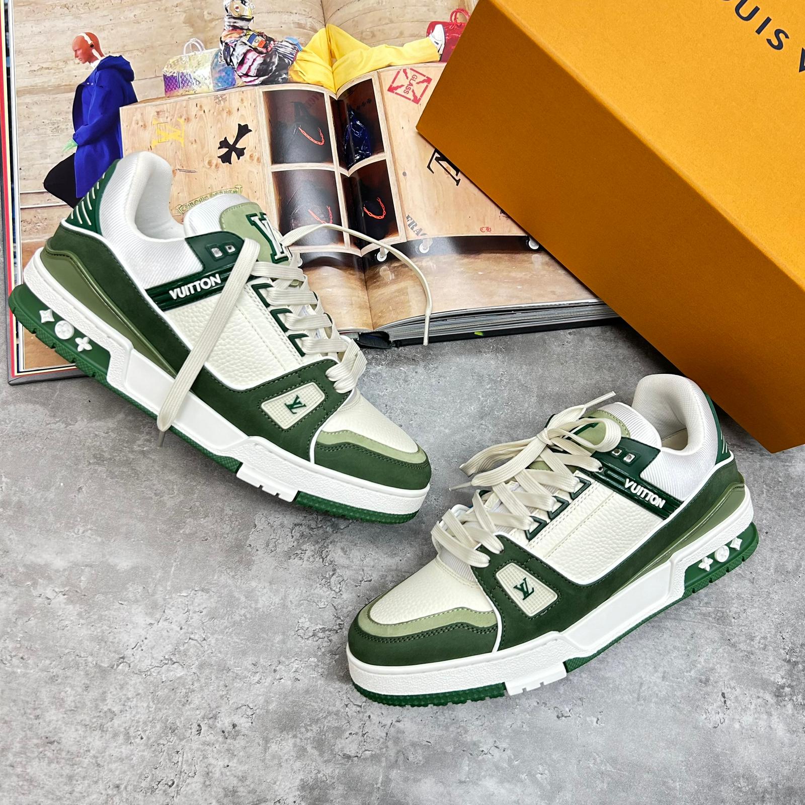 LOUIS VUITTON - TRAINERS - GREEN/WHITE