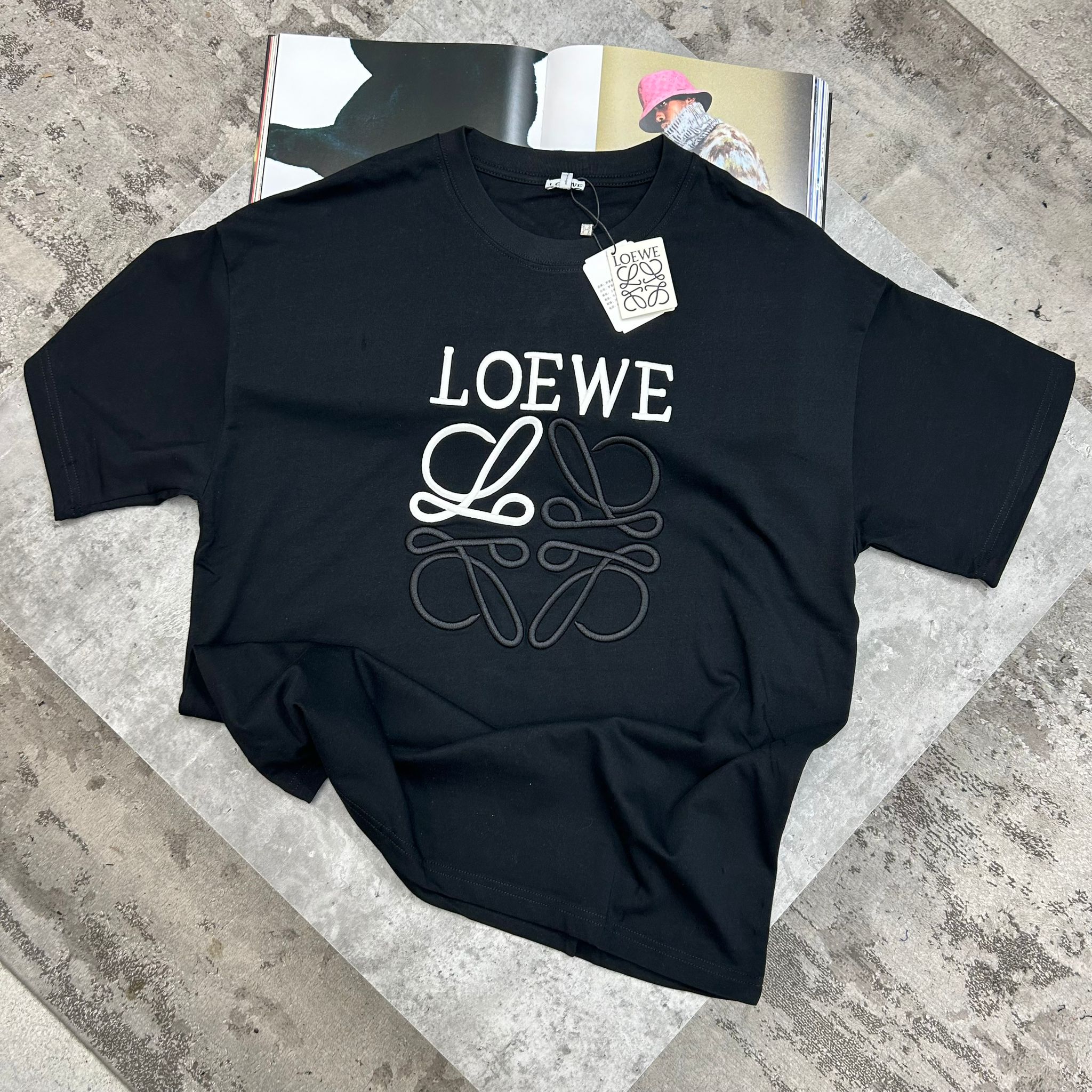 LOEWE - BIG LOGO OVERSIZED T-SHIRT - BLACK/WHITE