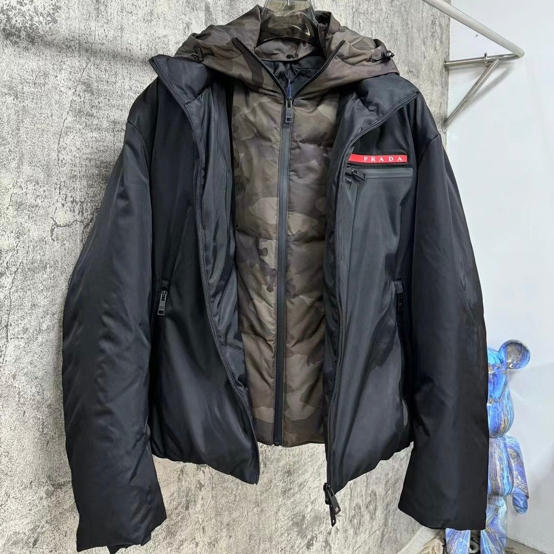 (PRE-ORDER) PRADA - COAT - BLACK/CAMO