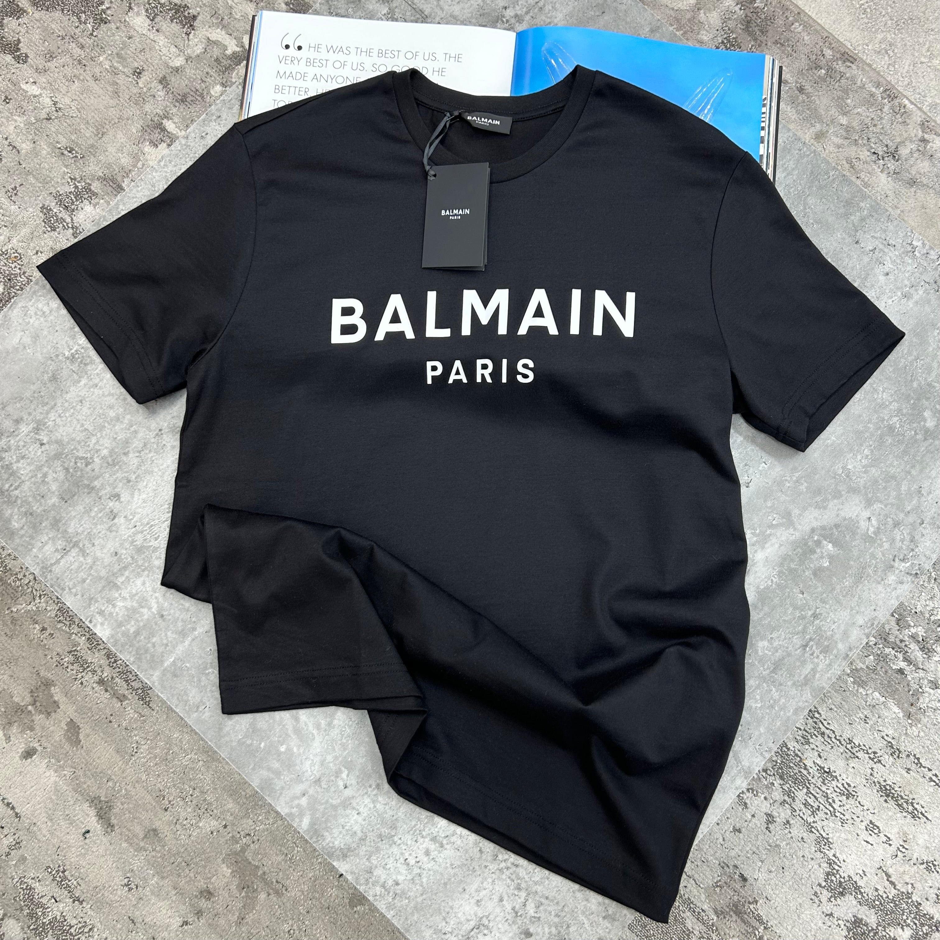 BALMAIN - PRINT LOGO T-SHIRT - BLACK