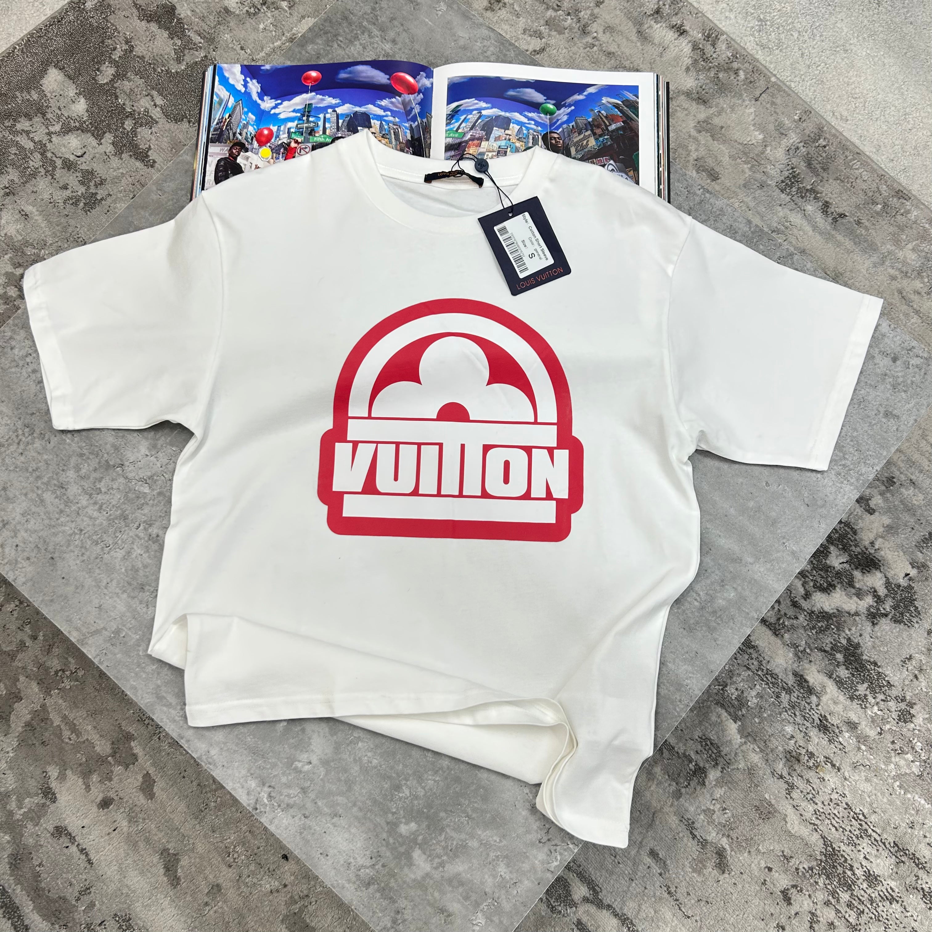 LOUIS VUITTON RED LOGO T - SHIRT WHITE